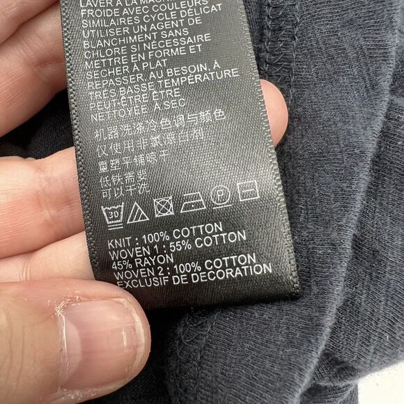 Anthropologie navy blue cap sleeve babydoll top size Small - Picture 4 of 4